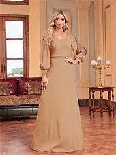 abordables VERT-Ligne A Robes de Quinceanera Élégant Robe Formel Mariage Longueur au sol manche longue Col en V Satin avec Perlage 2025