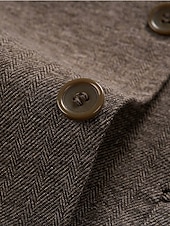 voordelige Formele pakken-heren wollen tweed pakken bruiloft zakelijk visgraat pakken bruin grijs retro formeel op maat 3-delig enkelrijs tweeknoops