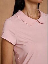 billiga Polos &amp;amp; kvartsdragkedjor-Dam Vandringspolotröja Yanrosa Svart Vit Kortärmad Skjorta Golfkläder för damer Kläder Outfits Bär kläder