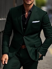 abordables Trajes formales-De los hombres Boda Trajes Muesca Negro Burdeos Negocios Formal Color sólido A Medida Juego de 2 piezas Recto 2 botones