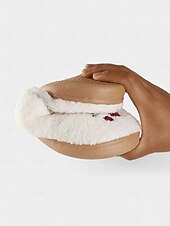 baratos Para mulheres-Pantufas femininas felpudas com estampa de fantasma de Halloween - sapatos confortáveis de casa de terror bordados com design &quot;não desligue&quot; para temporadas assustadoras, festas e roupas de lazer