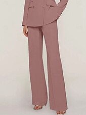 economico Tailleur pantalone della mamma-Tuta / Completo Pantalone Abito da cerimonia per signora Formale Ospite di nozze Elegante Colletto a Camicia Lunghezza al pavimento Chiffon Elasticizzato Manica Lunga con Bottoni Tinta unita 2025