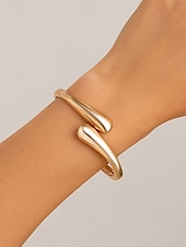 economico Collana da donna-Set di collana, bracciale e anello in argento e oro da donna, gioielli dal design semplice e aperto per donne alla moda, adatti per feste, ufficio e look quotidiani eleganti.