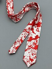 economico Cravatte e papillon da uomo-Cravatta nera in raso con stampa teschio gotico da uomo – accessorio retrò per feste di Halloween per outfit ispirati al punk e al vintage