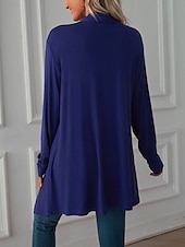 abordables Cardigans et vêtements d&#039;extérieur-Femmes Pull Cardigan Vacances Mode Quotidien Couleur Unie Côtelé Ouvert devant Tricoté manche longue Hauts Longs Tricoter Fête Sortir Week-end Noir Blanche Automne Hiver