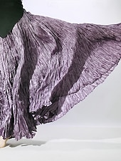 abordables Jupes unies-Femmes Jupe Évasé Mode Maxi Taille Basse Jupes Uni Froncé Micro-Élastique Rue Sortir Violet Noir Rose Crème Automne Polyester