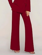 economico Tailleur pantalone della mamma-Tuta / Completo Pantalone Abito da cerimonia per signora Formale Ospite di nozze Elegante Colletto a Camicia Lunghezza al pavimento Chiffon Elasticizzato Manica Lunga con Bottoni Tinta unita 2025