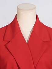 cheap Floor Length-Blazer Dress Mother of the Bride Dress Tuxedo Dress Elegant Shirt Collar Ankle Length Polyester Long Sleeve with Solid Color