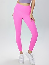 economico Leggings e collant da yoga-Per donna Pantaloni fitness Pantaloni da Pilates Pantaloni da yoga con tasche Leggero Vita Alta Palestra Pilates Zumba Pantaloni Rosa Caffè Autunno Gli sport Abbigliamento sportivo Micro-elastico