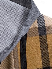 baratos Casacos &amp; Sobretudos para Homem-Homens jaqueta leve Jaqueta de Camisa Jaqueta casual Cabana Férias Diário Respirável Bolsos Primavera Outono Xadrez Moda Clássico Com Capuz Padrão Preto Vermelho Azul cáqui Casaco