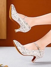 cheap Latin Shoes-Women&#039;s Professional Snake Print Dance Shoes with Adjustable Ankle Strap and Mid Heel for Ballroom and Latin Dance