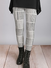 cheap Art&amp;Design Print-Women&#039;s Leggings Vacation Vintage Ethnic Style Full Length High Waist Graphic Abstract 3D Print Quick Dry Breathability Soft Stretchy Outdoor Home Causal Black White Yellow Blue Fall Regular Fit