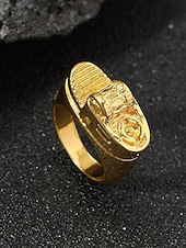cheap Men&#039;s Jewelry-Men&#039;s Gold Alloy Lighter Ring - Bold mechanical design style, A stylish men&#039;s party nightclub gift accessory