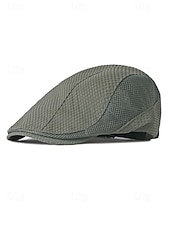 abordables Chapeaux pour hommes-Casquette plate en maille pour homme avec sangle réglable – chapeau gavroche d&#039;été respirant et léger pour les activités de plein air, les tenues décontractées et l&#039;utilisation quotidienne