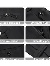 economico Festa di cena-Completi da matrimonio da uomo Completi di ritorno a casa Tuxedo Borgogna Moda Formale a tinta unita Fit standard 3 Pezzi Monopetto Due bottoni