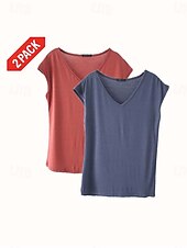 olcso Egyszerű ujjatlan felső-Női Camisole Tank Top Tömör szín Sima Napi Ujjatlan V-alakú Normál felsők Fehér és Kék Fehér és Piros Piros / fekete Zöld / Piros Fehér és Rózsaszín Tavasz, Ősz, Tél, Nyár