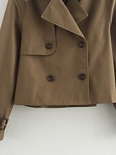 preiswerte Hemdjacken-Damen Freizeitjacke Bequem Knöpfe Tasche Mode Modern Einfach Täglich Ausgehen Doppelreihig Regulär Umlegekragen Normale Passform Langarm Oberbekleidung Schwarz Braun Khaki Herbst Winter