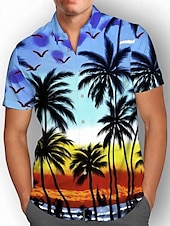 cheap Men&#039;s Plus Size Shirts-Men&#039;s Floral Graphic Prints Shirt Summer Hawaiian Shirt Short Sleeves Shirt Turndown Outdoor Street Black Yellow Red Navy Blue Royal Blue Print Clothing Apparel Fashion Designer Casual Soft