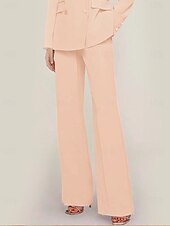 economico Tailleur pantalone della mamma-Tuta / Completo Pantalone Abito da cerimonia per signora Formale Ospite di nozze Elegante Colletto a Camicia Lunghezza al pavimento Chiffon Elasticizzato Manica Lunga con Bottoni Tinta unita 2025