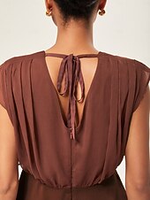 baratos Blusas e Camisas-blusa assimétrica sem mangas com decote em V