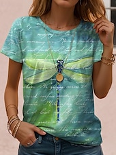 ieftine Tricou cu animale-Pentru femei Tricou Grafic Animal Epocă Stilat Clasic Manșon scurt Stil Nautic Topuri obișnuite Zilnic Sfârșit de săptămână Imprimeu Alb Albastru piscină Mov Trifoi Kaki Vară Primăvară