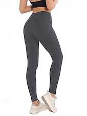 cheap Sports Plus Size &amp; Pregnancy-Women's pilates leggings Capri Leggings Sports Pants Pockets Lightweight Pilates Gym Running Pants Solid Color Navy Black Pink Plus Size Sports Activewear Micro-elastic