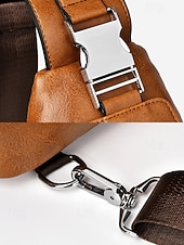 Χαμηλού Κόστους Ανδρικές τσάντες-Ανδρική καφέ τσάντα χιαστί από τεχνητό δέρμα - αδιάβροχη και ανθεκτική στις γρατσουνιές τσάντα στήθους με ρυθμιζόμενο ιμάντα ώμου για ταξίδια, εργασία ή καθημερινή χρήση σε πάρτι