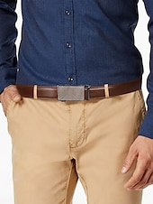 preiswerte Herrengürtel-Herrengürtel aus echtem Leder mit automatischer Schnalle aus Carbonfaser, verstellbarer Bund im klassischen Business-Stil für Berufstätige und formelle Anlässe