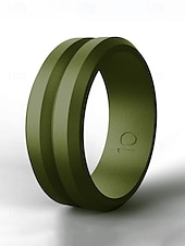 economico Gioielli da uomo-fede nuziale in silicone da uomo con design a doppia scanalatura – elastico leggero da 8 mm per stili di vita attivi, allenamenti in palestra e sport all&#039;aria aperta