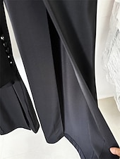tanie Garnitury dla mamy-Garnitur matki panny młodej Elegancka sukienka z kołnierzykiem Długość do kostek Poliester Długi rękaw w jednolitym kolorze