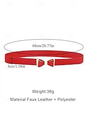 cheap Women&#039;s Belt-Women’s Bowknot Elastic Waist Belt – Faux Leather Dress Belt with Metal Buckle, Elegant Skinny Style for Office, Party or Formal Outfits