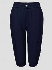 Dam Cargo-shorts Capribyxor Mode Streetwear Vadlängd Naturlig Solid färg Ficka Elastisk midja Bekväm Microelastisk Sport & Utomhus Dagliga kläder Vin Svart Rodnande Rosa Armégrön Sommar Vår Normal billiga lastbyxor för kvinnor-Dam Cargo-shorts Capribyxor Mode Streetwear Vadlängd Naturlig Solid färg Ficka Elastisk midja Bekväm Microelastisk Sport & Utomhus Dagliga kläder Vin Svart Rodnande Rosa Armégrön Sommar Vår Normal