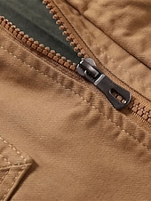 levne Cargo bundy-Pánské Trucker bunda Nákladní bunda Neformální bunda Dovolená Denní Kapsy Jaro Podzim Bez vzoru Módní Klasické Stojáček Standardní Černá Khaki Armádní zelená Saka