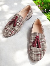 お買い得  1950年代-レディース フクシア スエード タッセル スリッポン ローファー – 夏のストリートスタイルにぴったりの、大胆で遊び心のあるカジュアルフラットシューズ