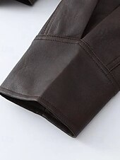 economico Giacche in finta pelle-Per donna Giacca in Ecopelle Caldo Confortevole Allacciato Tasca Moda All&#039;aperto Semplice All&#039;aperto Streetwear Uscire Regolare Collo ripiegato Vestibilità regolare Manica Lunga Capispalla Nero