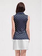 economico Polo e quarterzip-Per donna Polo da golf Blu scuro Senza Maniche Top Abbigliamento da golf da donna Abbigliamento Abiti Abbigliamento