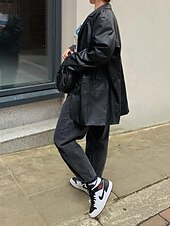 preiswerte Blazer &amp; Anzüge-Damen Blazer Warm Bequem Tasche Knöpfe Mode Modern Einfach Ausgehen Wochenende Einreihig Regulär Umlegekragen Normale Passform Langarm Oberbekleidung Schwarz Rote Braun Herbst Winter