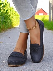 economico Slip-ons e mocassini da donna-Mocassini grigi da donna – Scarpe pieghevoli morbide con suola antiscivolo per viaggi su strada guida e commissioni quotidiane