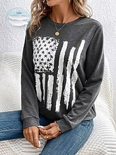 ieftine Magazin grafic Sweatshirts &amp; Hanorace-Pentru femei Hanorac pulover Grafic Dungi Casual Manșon Lung Stil Nautic Topuri obișnuite Casă Stradă Zilnice Imprimeu Alb Roz Îmbujorat Albastru piscină Maro Gri Vară Primăvară Toamnă Iarnă
