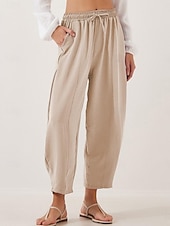 economico Pantaloni-Per donna Chinos Moda Streetwear Essenziale Lunghezza intera Vita Alta Semplice Tasca Fascia Elastica Comodo Morbido Confortevole Micro-elastico All&#039;aperto Streetwear Blu Marrone Cachi Azzurro chiaro