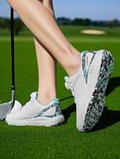 abordables Zapatos de Golf para Mujeres-Zapatos de golf ligeros para mujer: zapatillas deportivas modernas con detalles en rosa para la práctica diaria del golf y actividades al aire libre en verano.