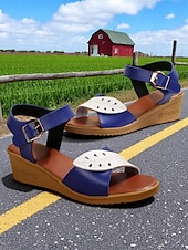 billiga Avslappnade sandaler-damkil sandaler med spänne, snygga och bekväma skor för vardagskläder, shopping och dagsutflykter