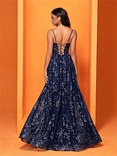 levne Polos formální / Koktejl-Šaty ve tvaru A pro Quinceanera Elegantní Šaty Formální Svatební Dlouhé bez rukávů V Výstřih Polyester Bez zad s plizé