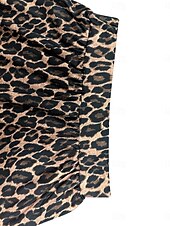 billiga Grafiska kjolar-Dam Kjol A-linje Mode Ledigt Maxi Hög midja Kjolar Leopard Mönster Microelastisk Gata Dagligen Leopard Sommar Polyester