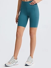 baratos Leggings lisas-Mulheres Calção Leggings Roupa de rua Casual Comprimento do joelho Cintura Alta Tecido Cintura elástica Respirabilidade Com Stretch Férias Rua Roupa Diária Preto Azul Verde Cinzento Claro Verão Normal