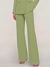 economico Tailleur pantalone della mamma-Tuta / Completo Pantalone Abito da cerimonia per signora Formale Ospite di nozze Elegante Colletto a Camicia Lunghezza al pavimento Chiffon Elasticizzato Manica Lunga con Bottoni Tinta unita 2025