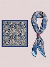 cheap Men&#039;s Ties &amp; Bow Ties-Men’s Paisley Print Square Neck Scarf with Leather Buckle, Vintage Style Polyester Bandana for Outdoor Travel, Parties and Daily Fashion