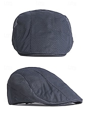 abordables Chapeaux pour hommes-Casquette plate en maille pour homme avec sangle réglable – chapeau gavroche d&#039;été respirant et léger pour les activités de plein air, les tenues décontractées et l&#039;utilisation quotidienne