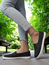 olcso Női tornacipők-női vászon bebújós tornacipők – könnyű, minimalista lapos cipők mindennapi ügyintézéshez, parkban sétáláshoz és hétvégi villásreggelihez