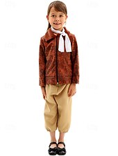 billige Yrke og uniformkostymer-Karnevalskostyme STEM-dagen Karriererollespill Kjoler Drakter Kostume Pilot Pilotbriller Cosplay Barne Jente Halloween Karneval Ytelse Pedagogisk utkledning Kle deg ut på skolearrangementet Kle deg